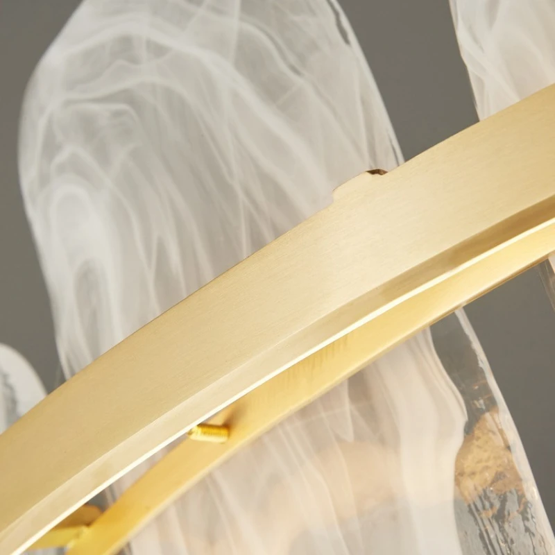 Nordic Diamond Ring Cloud Glass Minimalist for Living Dining Table Room Bedroom Home Design Line Art Gold Hanging Light Fixture