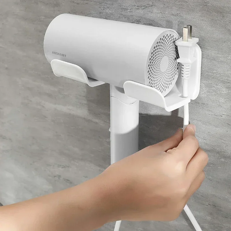 Wall Mounted Hair Dryer Holder Fit For Most Blower Bathroom Shelf without Drilling Plastic Hair dryer stand Bathroom Organizer