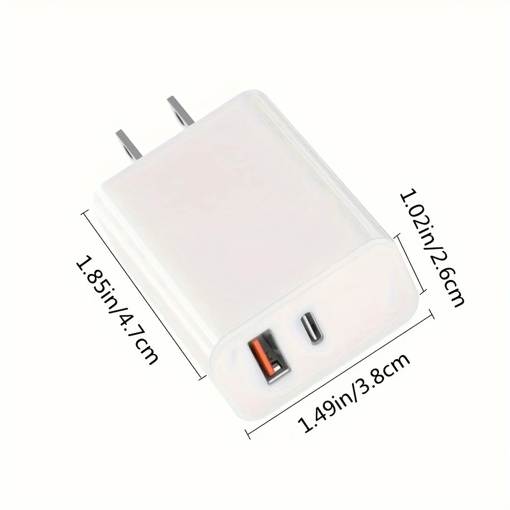 20W dual wall charger with 6-foot QC+PD 3.0 USB C power adapter, suitable for iPhone 14/14 Pro/13/15/15 Pro/XS/XR