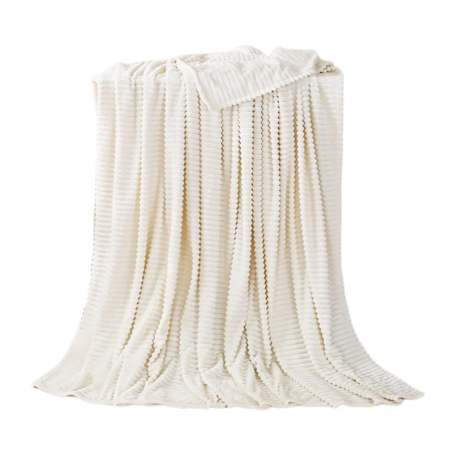 Plush Flannel Blanket Stripe Fleece Color Nap Blanket Air-conditioning Blanket Bed Sheet Blanket for Couch Home