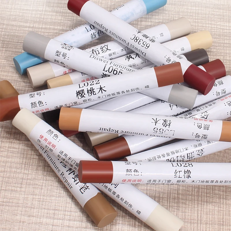 8 ألوان مقاوم للماء الأثاث الخشبي قلم إصلاح الأرضيات ، التالفة خدش الخشب التصحيح الطلاء تلوين ، رقعة لصق لتحسين المنزل