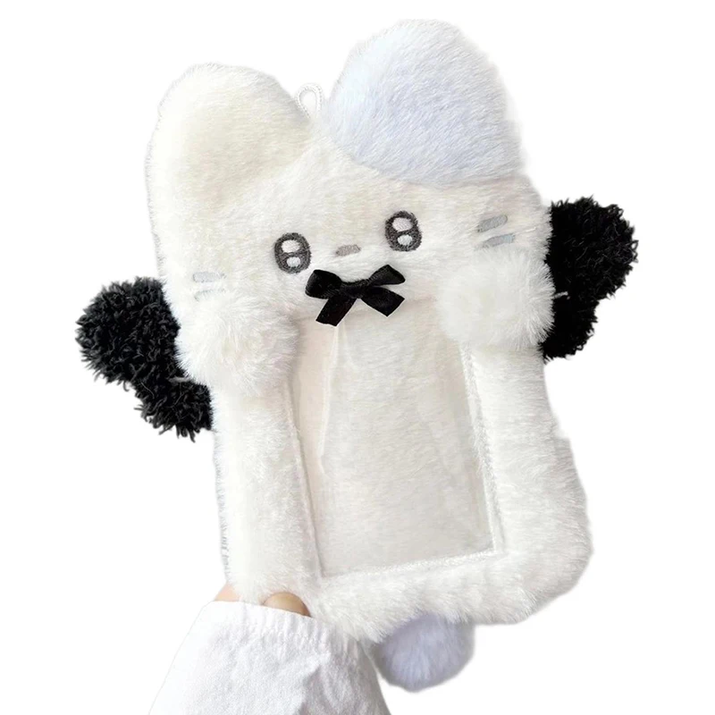 Cute Cartoon Plush Kpop Album Card Holder Bus Card Bank ID Card Protective Display Sleeves Students Bag Pendant Gift