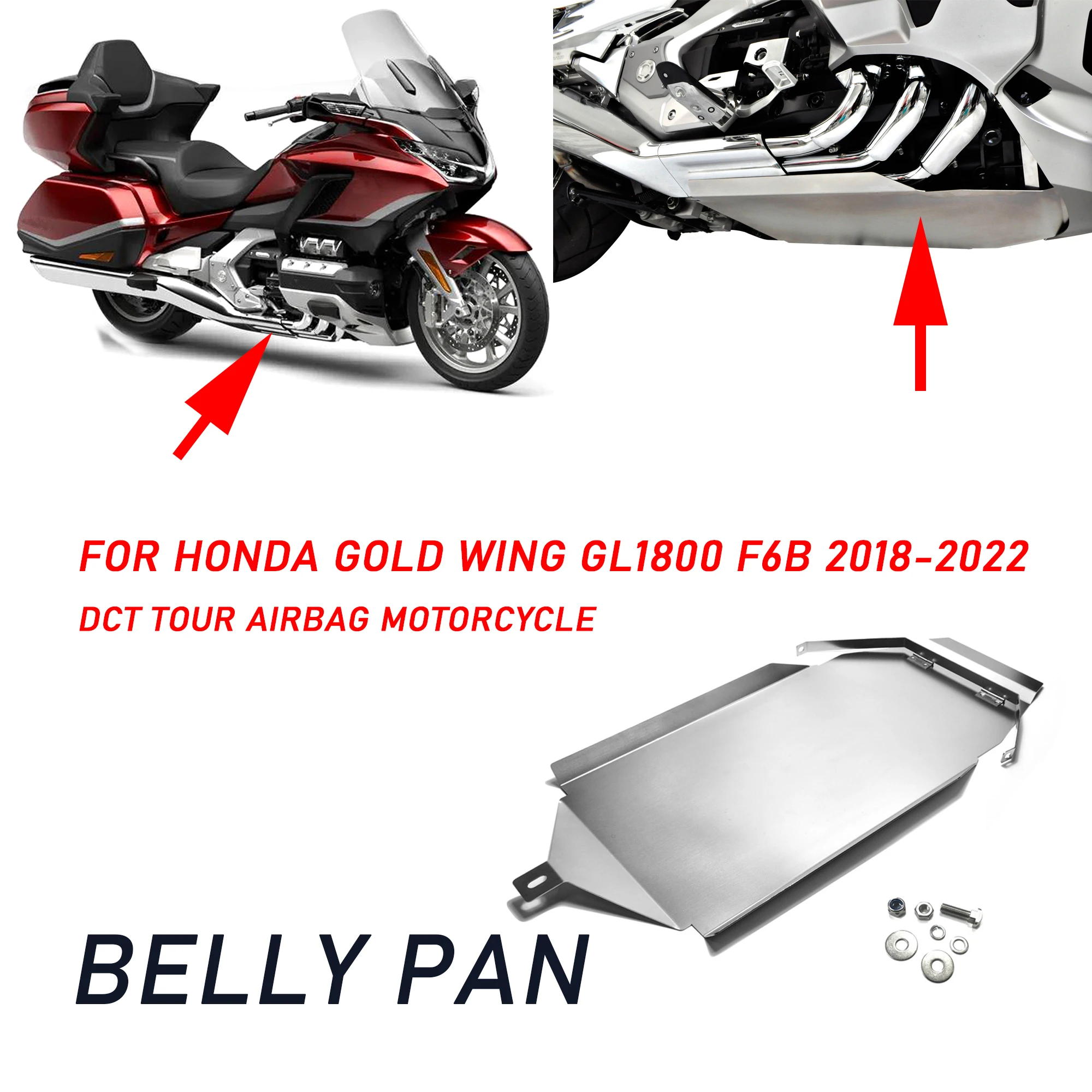 

For Honda Gold Wing 1800 GL1800 F6B 2018-2023 Bash Plate Belly Pan Skid Plate Engine Protector Bottom Chassis Covers