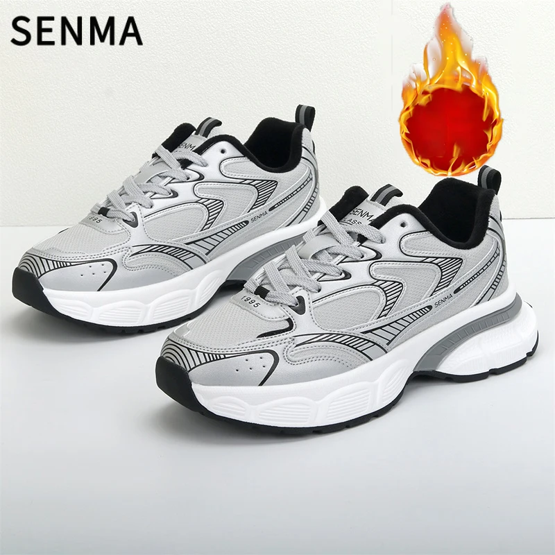 SENMA Winter dikke mode-sneakers voor heren en dames Casual sportschoenen Mesh atletische tennisschoen Platform dikke wandelschoenen