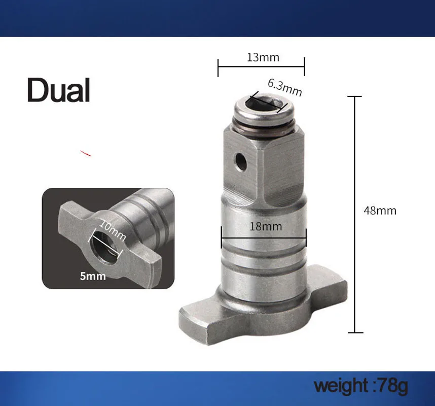 Electric Brushless Impact wrench conversion head bit dual-purpose square shaft multi - purpose of batch head adapter T-Shaped