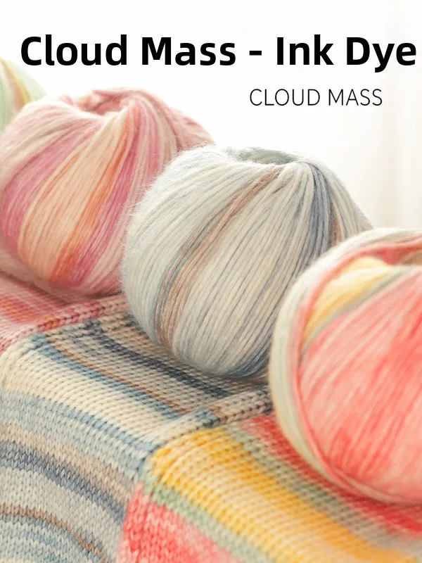 

Hand Knitted Gradient Color Block Mohair Yarn Super Soft Long Velvet Wool Thread Candy Colored for Clothing Fabric Accessories