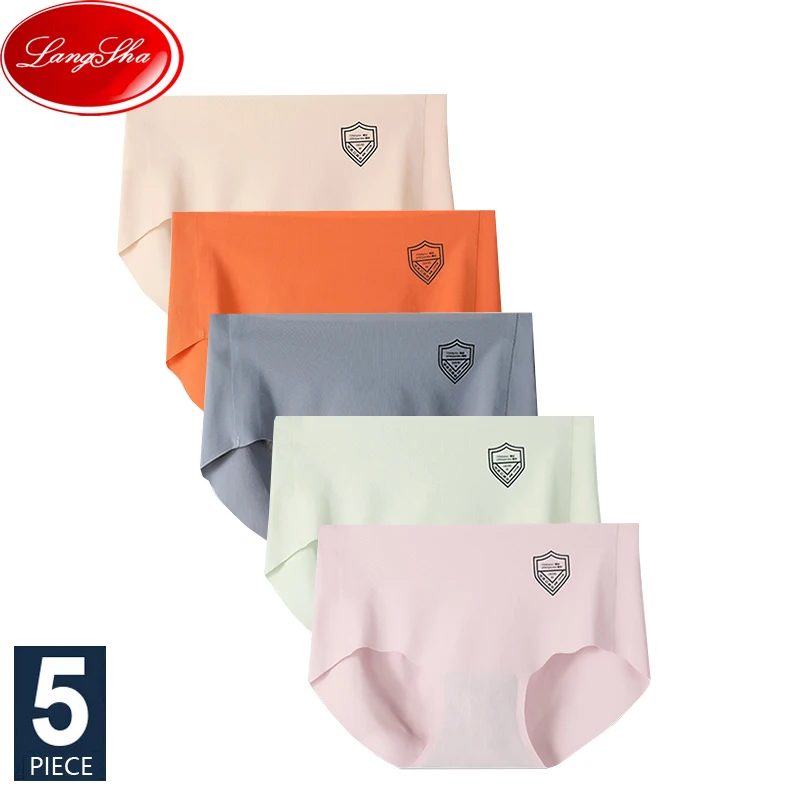 

5PCS/Set Women Panties Sexy Seamless Underwear Sexy Girls Briefs Female Ice Silk Underpants Breathable Cotton Crotch Lingerie