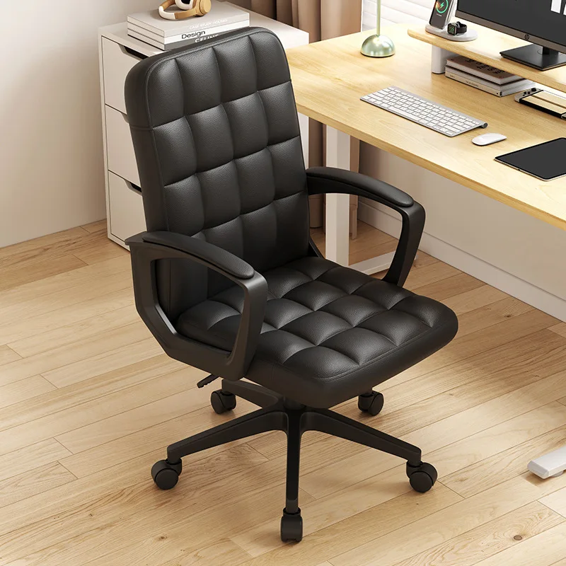 Ergonomic Mesh Office Chair Mid Back Swivel Desk Chair  Lumbar Support Adjustable Height Office Chairs with Fixed Armrests