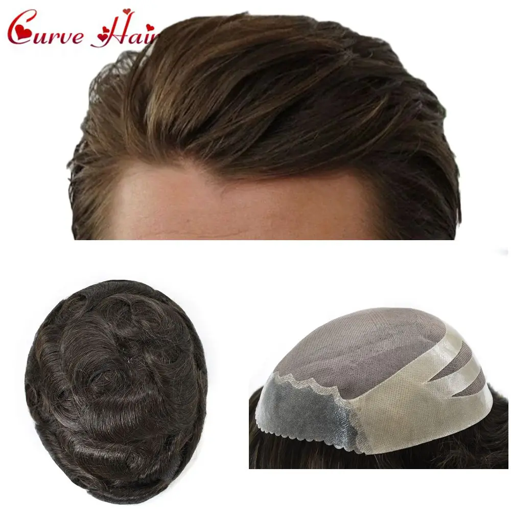 

Toupee for Men Hairpieces Monofialament Wigs for Man 120% Density Remy Human Hair Replacement System OSCAR Mens Hair Prosthesis