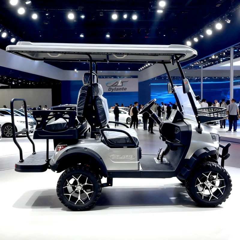 

Электрический 2 4-местный тележка для гольфа, экскурсионный автобус 48 В, 60 В, 72 В, 3,5 кВт, двигатель переменного тока с внедорожными шинами, электрический багги для гольфа