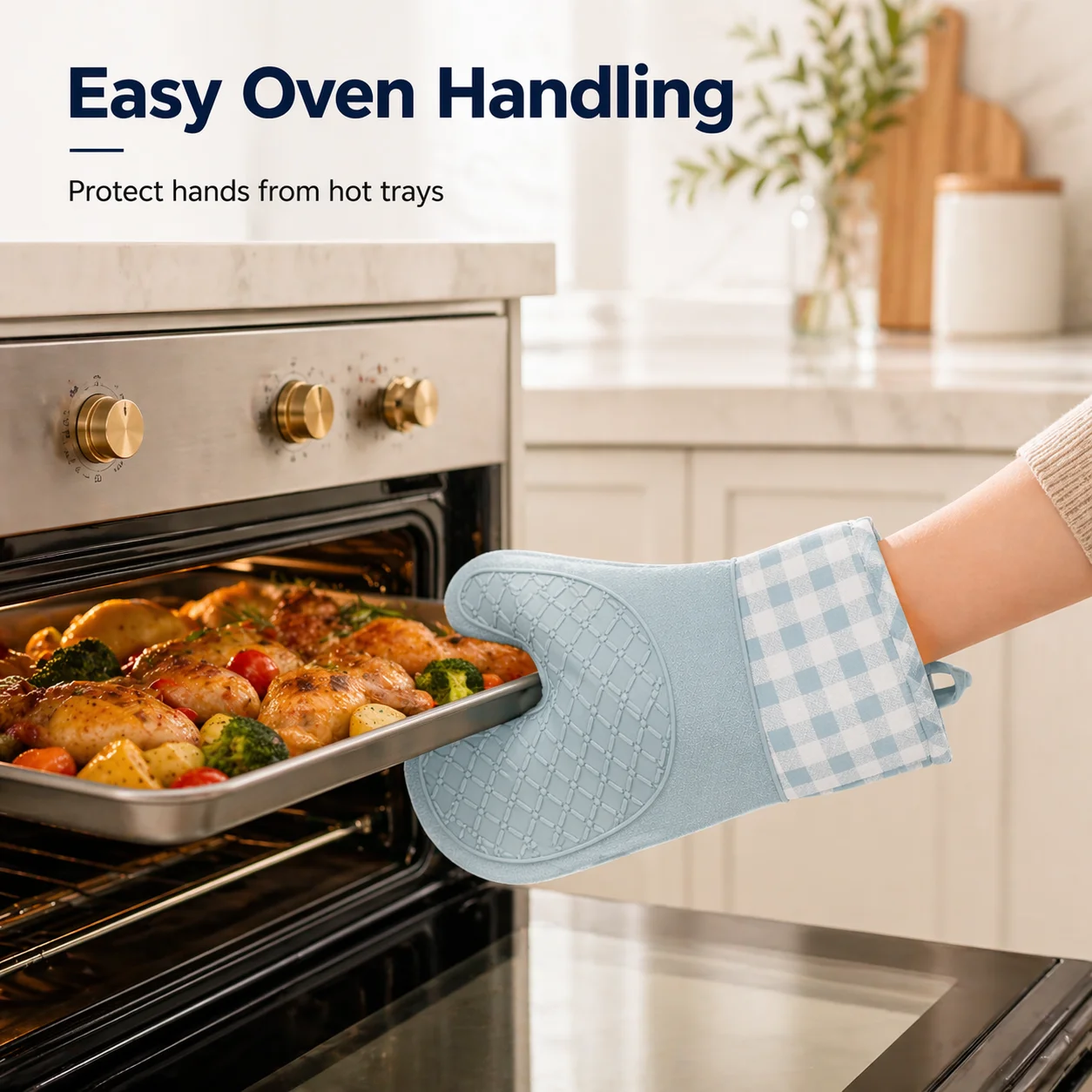 Heat-insulating Oven Gloves Anti-Scald Silicone Mitts for Cooking Baking BBQ Essential Microwave Protect Tool Kitchenware