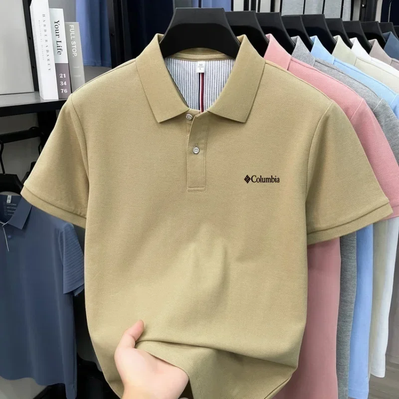 100% reine Baumwolle 2026 High-End Marken Herren Kurzarm-Poloshirt Sommer Mode Luxus Logo Besticktes Golf-Oberteil Lässiges T-Shirt – Detail 34