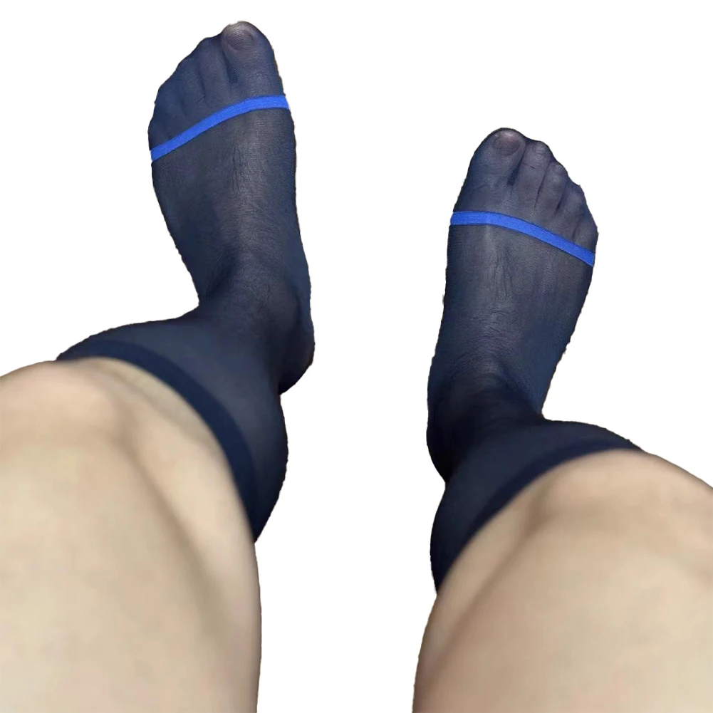 Chaussettes soyeuses pour hommes, pour le bureau et les événements formels, pour robe d'affaires, transparentes, résistantes à l'usure, respirantes, Tube en Nylon Sexy