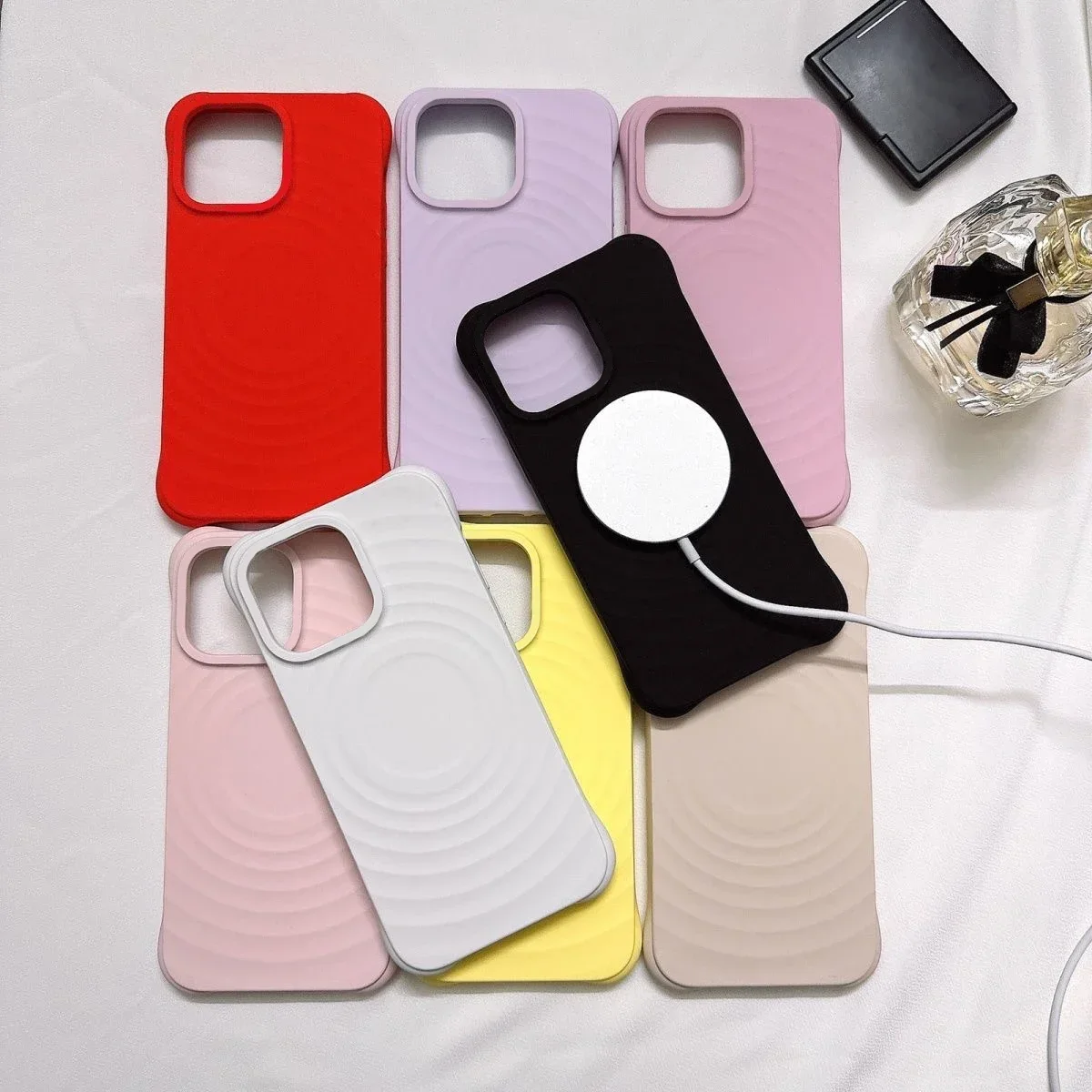

Colorful Circular Pattern Magsafe Phone Case for IPhone 16 15 14 13 12 11 Pro Max Plus Magnetic Shockproof Silicon Phone Case