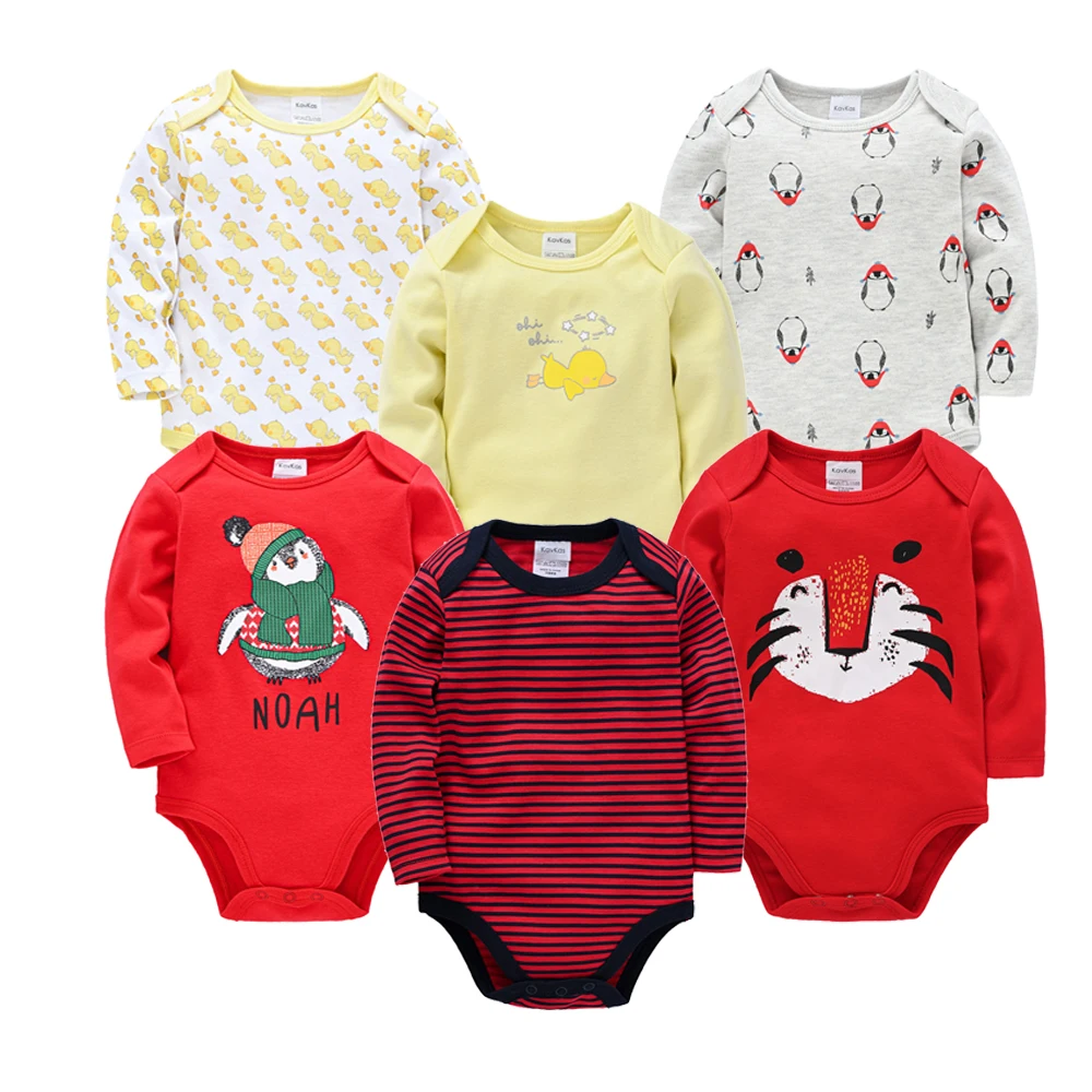 2023 Baby Boy Bodysuit 3 PCS 6 PCS Spring Cotton Girls Clothes Long Sleeve Cartoon Print Newborn Body bebe Clothing