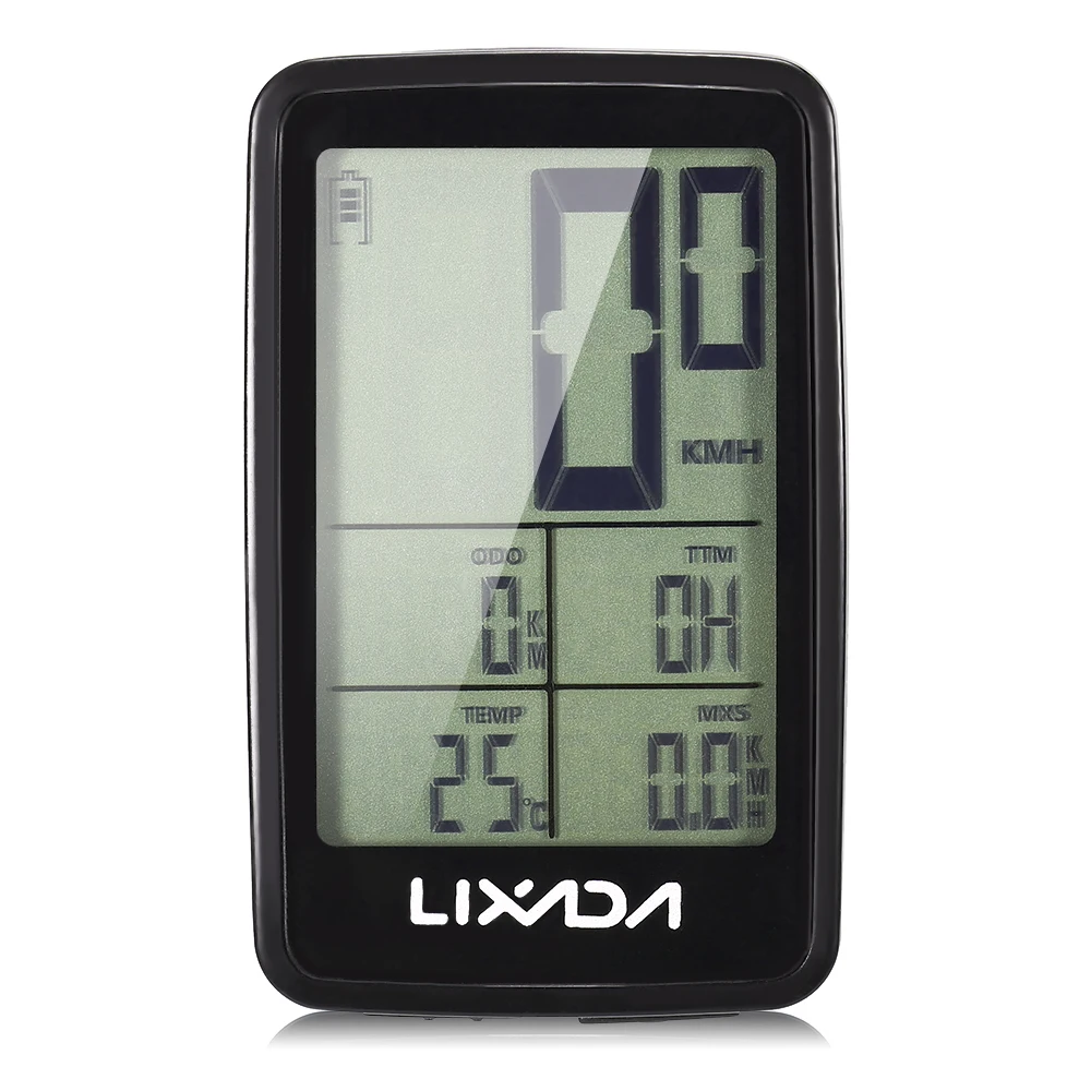 Lixada USB Rechargeable Wireless Bike Cycling Computer Bicycle Speedometer Odometer with Computer Mount Holder