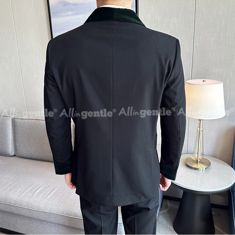 Classic Fit Mens 2 Piece Suit Elegant Wedding Party Double Breasted Regular Fit Men's Suits