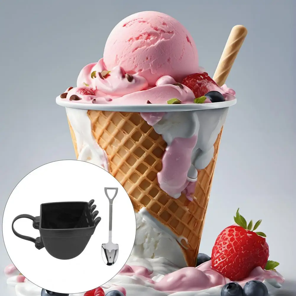 Heavy Equipment Inspired Tea Cup Excavator Bucket Cup Set with Stainless Steel Shovel Spoon Fun Ice Cream for Kitchen for Women