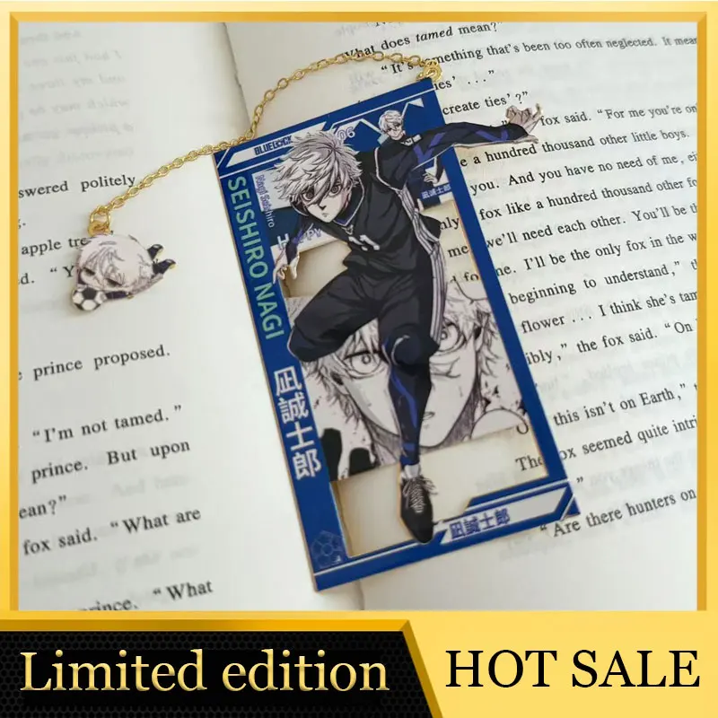 

Anime Blue Lock Metal Hollow Bookmark Rin Accessory Seishiro Nagi Figure Book Decoration Reo Statue Yoichi Isagi Re-creation Toy