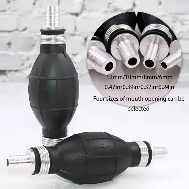 8mm Manual Fuel Pump Pipeline Rubber Aluminum Manual Fuel Primer Bulb Diesel  Delivery Pump Automobile Ship