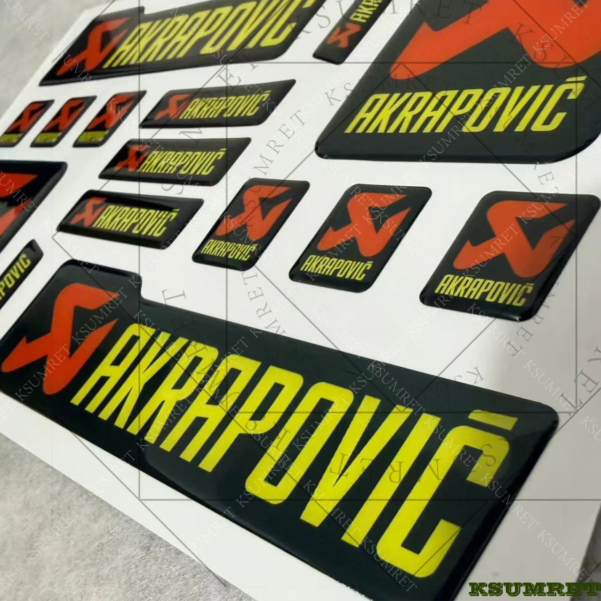 For 3D Akrapovic Exhaust Sticker Motorcycle Logo Emblme Drip Glue Stickers Decals Waterproof