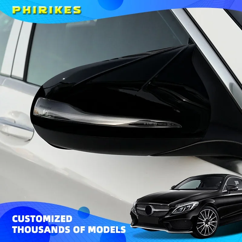 For Mercedes Benz C GLC S E Class W205 X253 W222 W213 W238 Replacement carbon Black Side Rearview Mirror Cover Caps Shell LHD