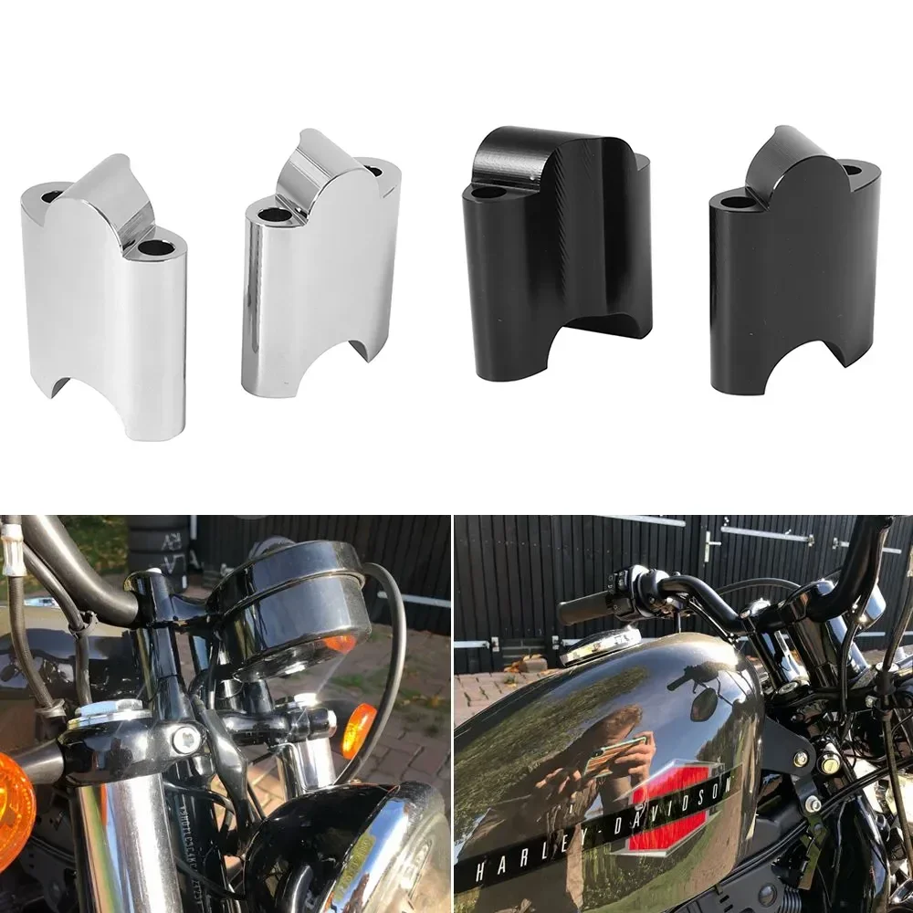 

2" Handlebar Riser 1" Bar Clamp Mount Kit For Harley Sportster XL1200X 48 1200 10-17 CNC Motorcycle Extender Block Height