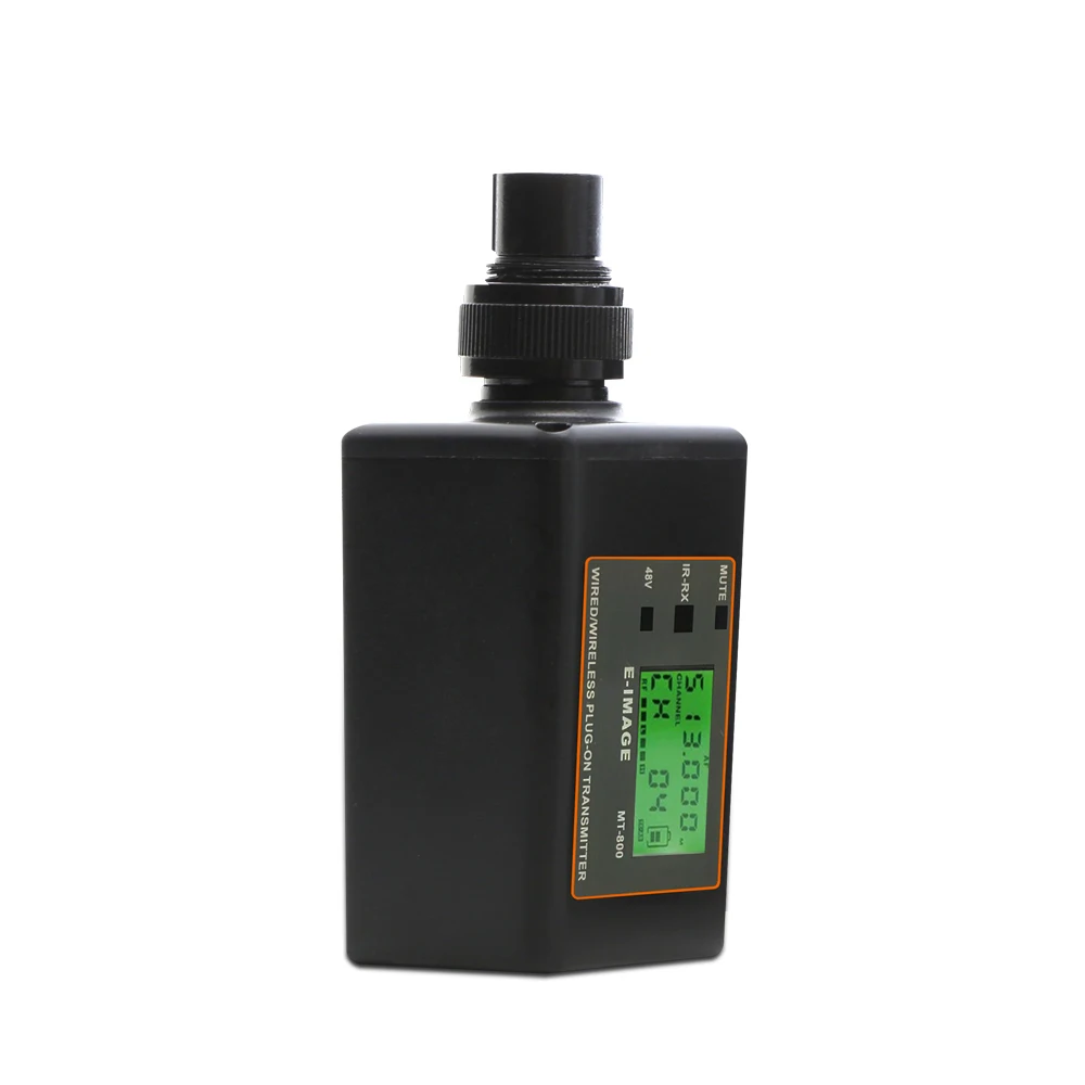 

E-IMAGE MT-800 Advanced UHF Metal Body Wireless Plug-On XLR Transmitter for Wireless Microphone System
