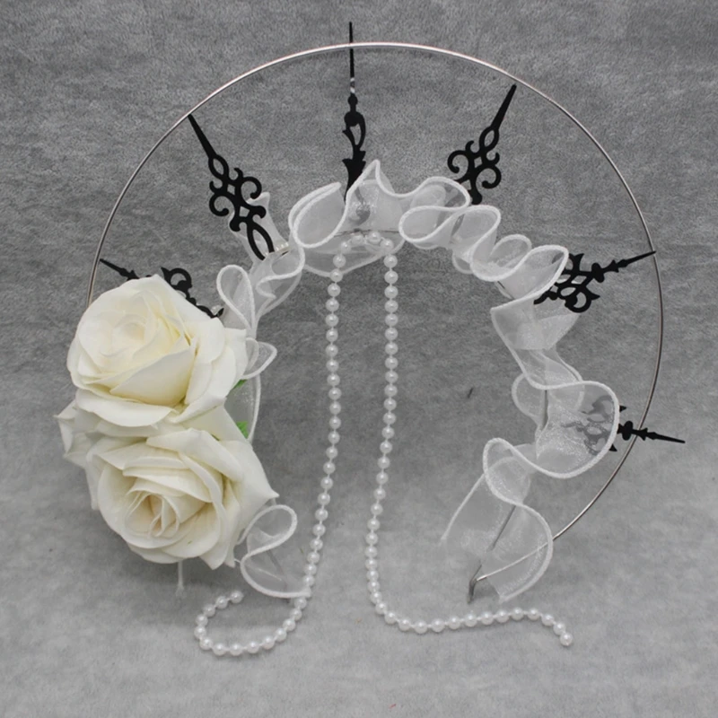 Spiked Halo Crown Beaded Chain Tiara Gothic Headband Luxury Accessories Embossed Headwear DIY Materials Package