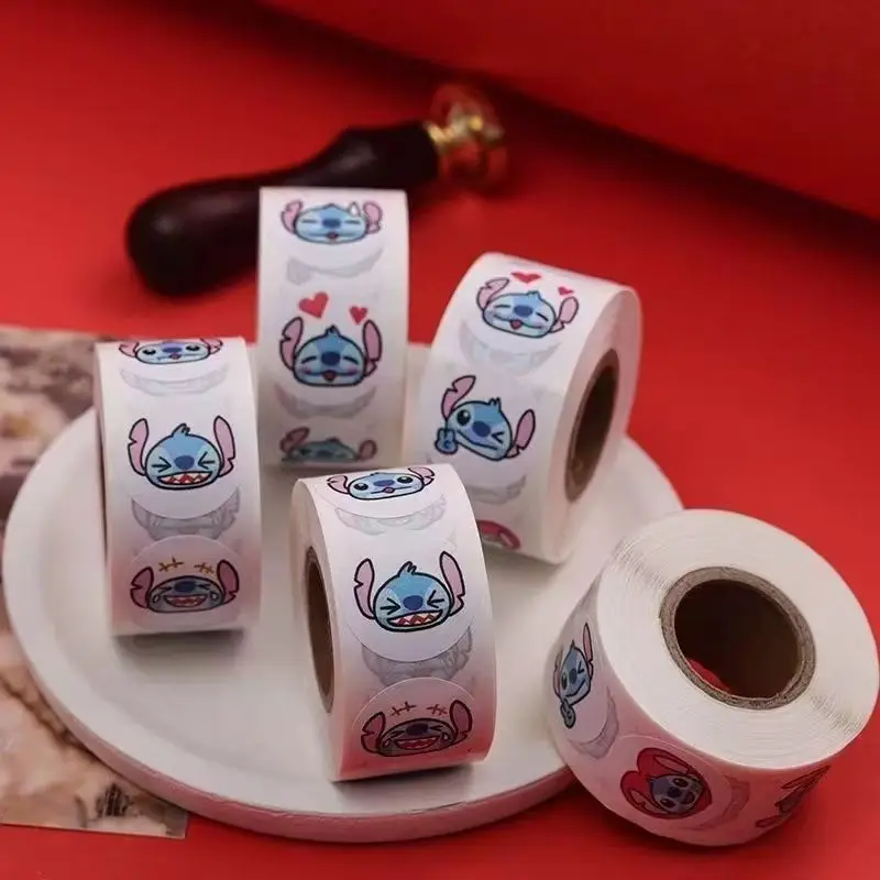 Kawaii 500 قطعة ديزني غرزة ملصقات صناعة يدوية أنيمي ختم التسمية الزخرفية الكرتون حفلة الحلوى ملصقات لفات ملصقات ، kawaii