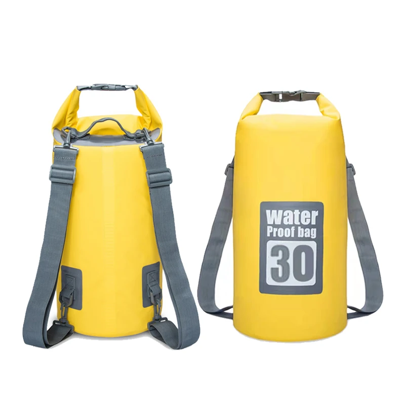 5l/10l/15l/20l/30l ombro duplo saco de armazenamento seco à prova dwaterproof água para canoa caiaque rafting natação esporte ao ar livre mochila