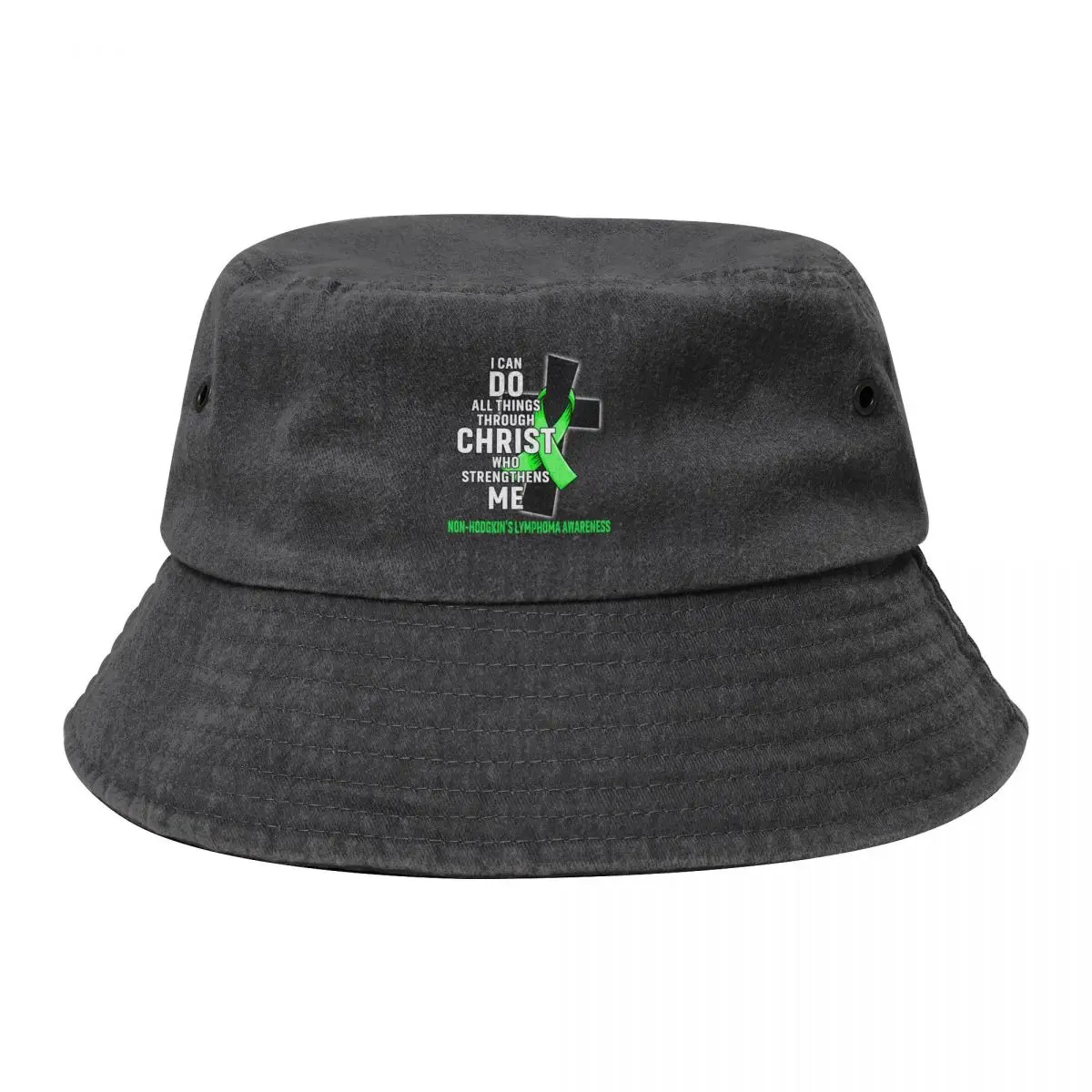 

I Can Do All Things Through Christ Who Strengthens Me Non-Hodgkin's Lymphoma Awareness Bucket Hat Rave For Men Women's