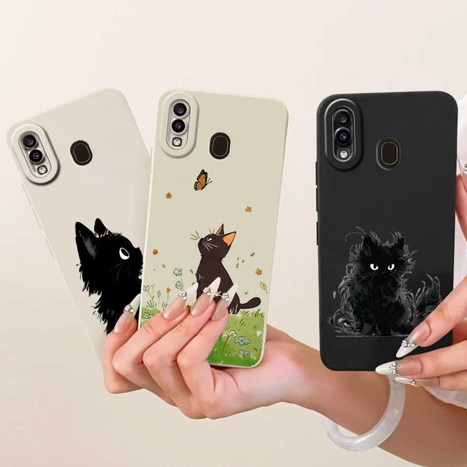 Чехол для Samsung Galaxy A20 A20e A20s, чехол SM-A202F SM-A205F SM-A207F, противоударный бампер с милым мультяшным котом для Samsung A30 Fundas