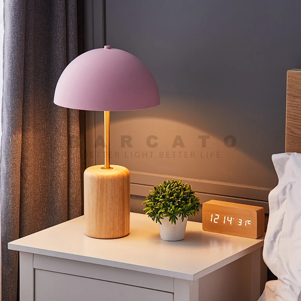 Nordic Table Lamp Korea Japen Desk Lights Modern Wrought Iron Wood Decorative Lamp Bedroom Beside Children Room Night Lamp E27