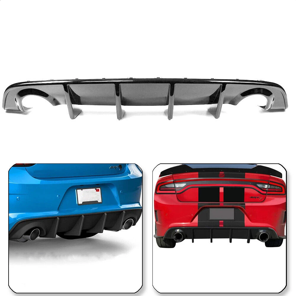

Rear Bumper Lip Diffuser OE Style Compatible With 2015-2023 Dodge Charger SRT - Body Splitter Valance PP Material (Matte Black)