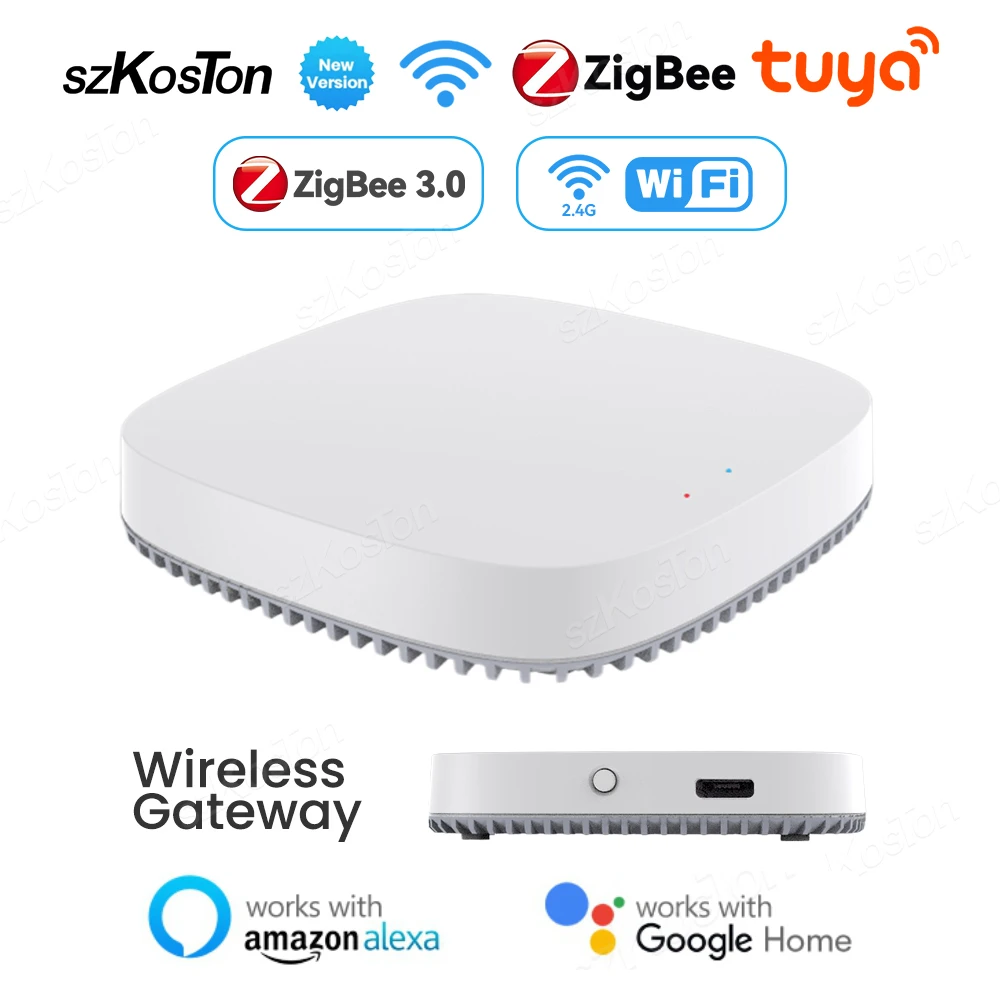 Tuya Smart Zigbee 3.0 Gateway Hub Smart Home Automation Device APP Remote Voice Control Wireless Bridge Works with Alexa Google