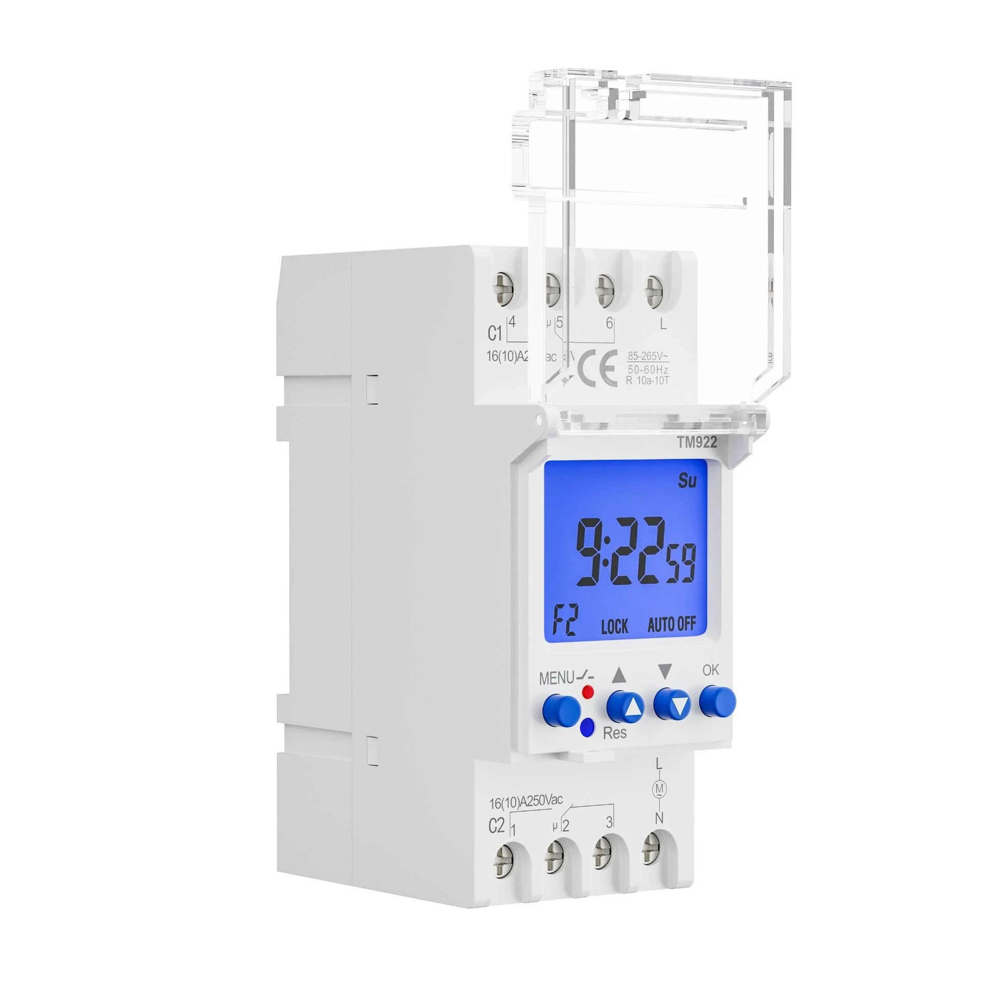 TM922 Two Dual Rail Mounted Second Controlled Timing Switch Module 16A 85-265VAC and 12VDC