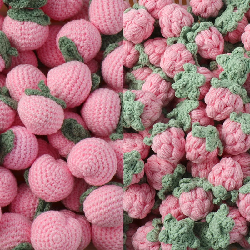 1 قطعة الانتهاء اليدوية محبوك الفاكهة قلادة الكروشيه الصوف الفراولة البرتقال حقيبة سيارة حلقة رئيسية قلادة حقيبة يد السحر الهدايا