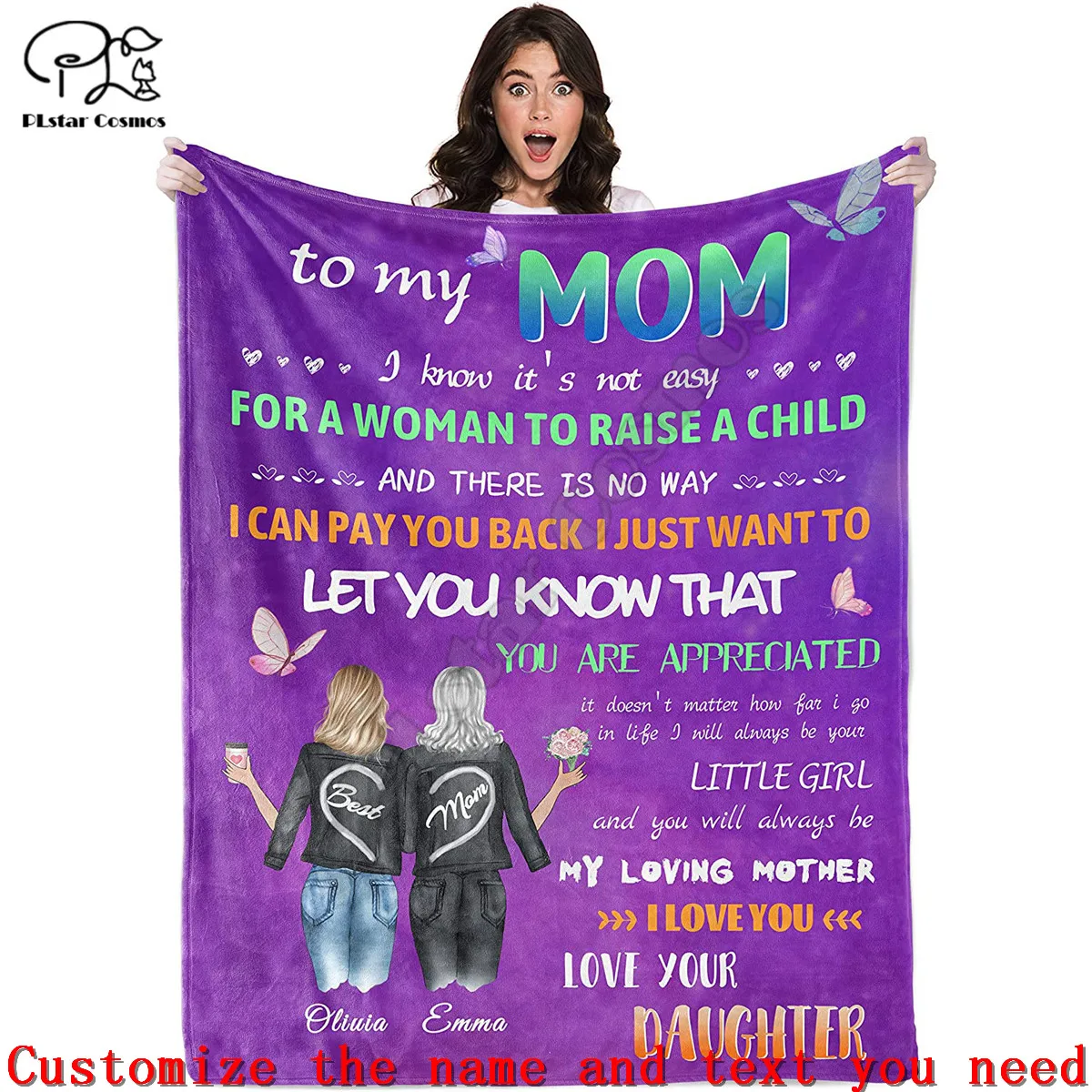 

Ecautly Personalized Blankets, Best Friend Birthday Gifts for Women, Friendship Female Long Distance Themed Gifts