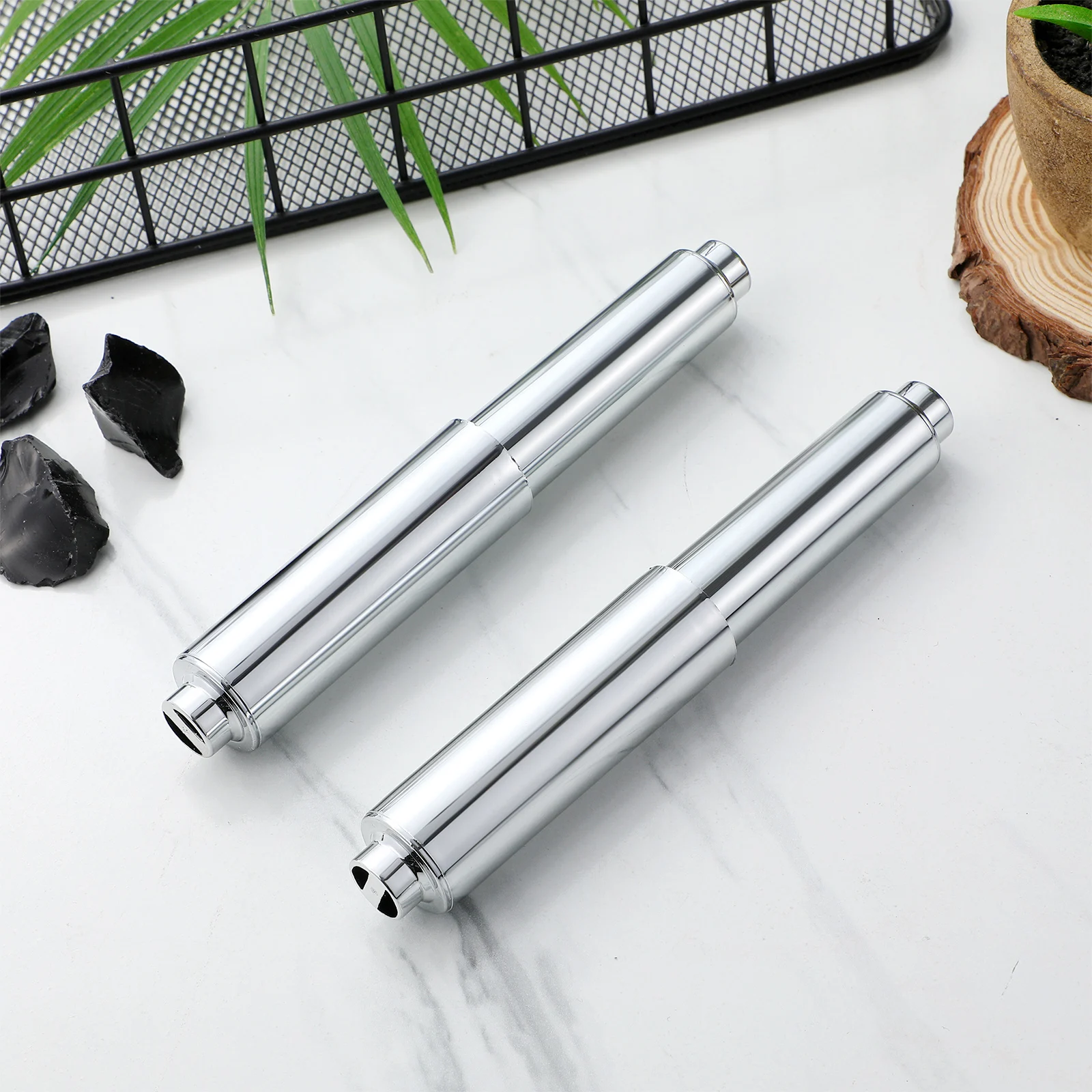 2 قطعة بكرة ورق التواليت قسط ABS المواد دائم العملي سهلة استبدال المنزل فندق الحمام 110 سنتيمتر-165 سنتيمتر طول قابل للتعديل