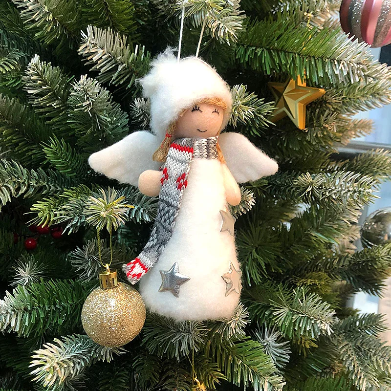 

White Angel Doll Decoration Party Supplies DIY Gift Home Bedroom Christmas Tree Pendant Xmas Fabric Plush Adornment