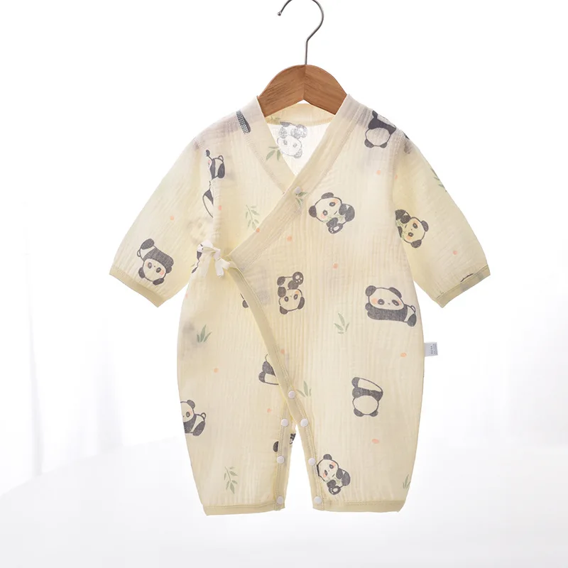 Baby Boys Girls Jumpsuit Clothes Newborn Muslin Cotton Long Sleeve Romper 0-2 Years