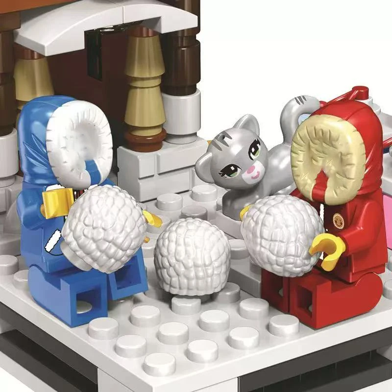 عيد الميلاد 511 قطعة مجموعة ألعاب مكعبات البناء ، DIY بناء نموذج منزل سانتا كلوز الحلي ، هدية عيد الأطفال #3