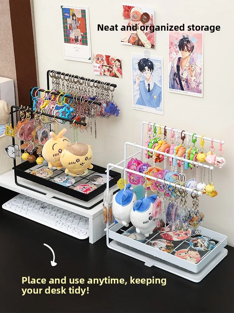 Keychain Display Stand Anime Doll Pendant Earring Organizer Iron Material Simple Style Versatile Storage Rack for Home