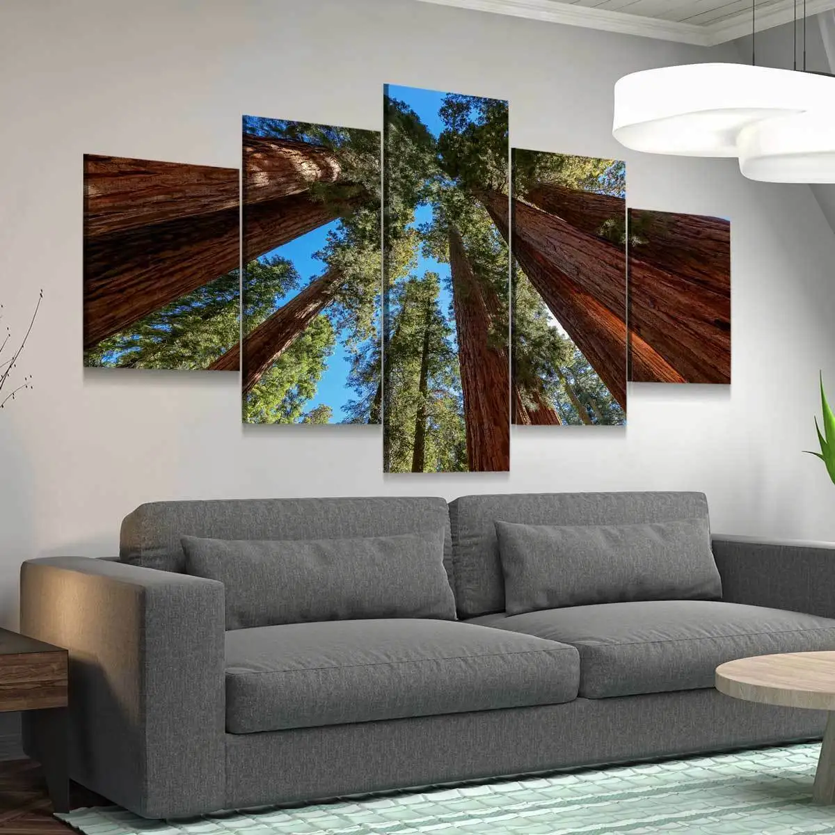 

Unframed 5Pcs Huge Sequoia Trees Forest Landscape Paintings Canvas Pictures Wall Art Posters for Living Room Office Home Decor