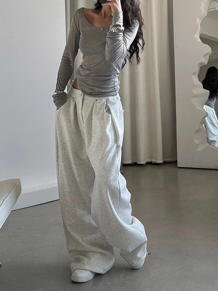 

Широкие брюки для девочек, японские женские летние американские популярные брюки для девочек против морщин, облегающие брюки для отдыха на открытом воздухе, молодежные эластичные брюки из модала