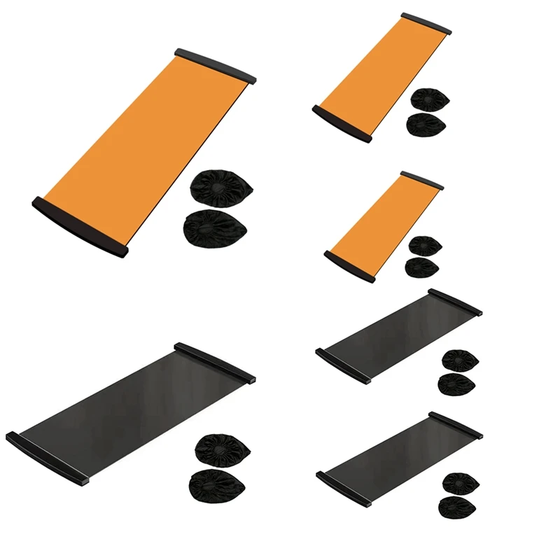 Tappetino scorrevole per yoga Sport Fitness Piastra scorrevole Esercizio centrale Corsa Pattinaggio Tavola per allenamento per gambe Attrezzatura da palestra Durevole Nero 140 cm