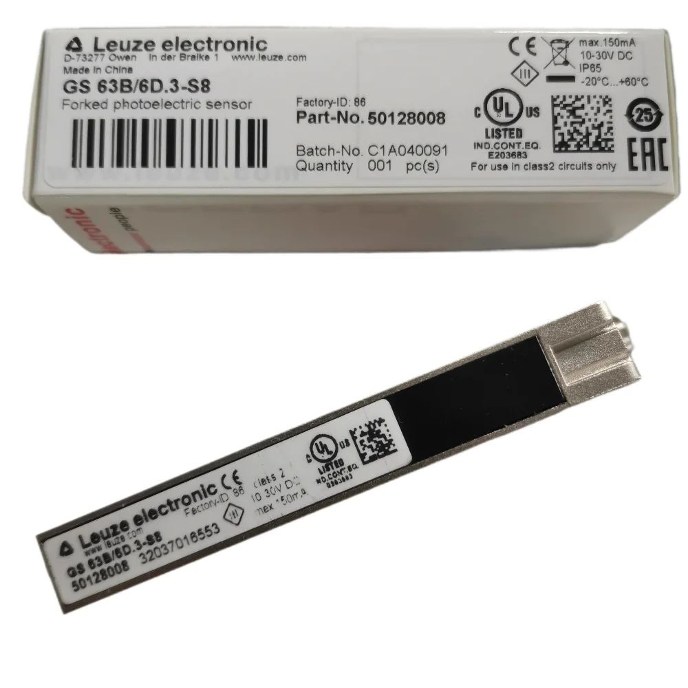 

Leuze GS 63B/6D.3-S8 50128008 Forked Photoelectric Switch Label Sensor New Original