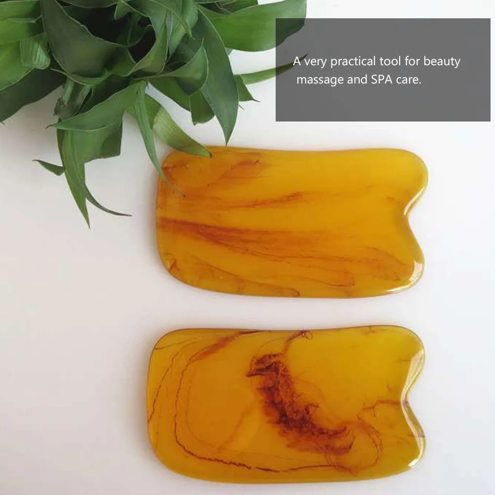 

7 PcsGuasha Facial Tools Massage Beauty Stick Eyes Scraping Resin Scraper Board Scrapping Plate