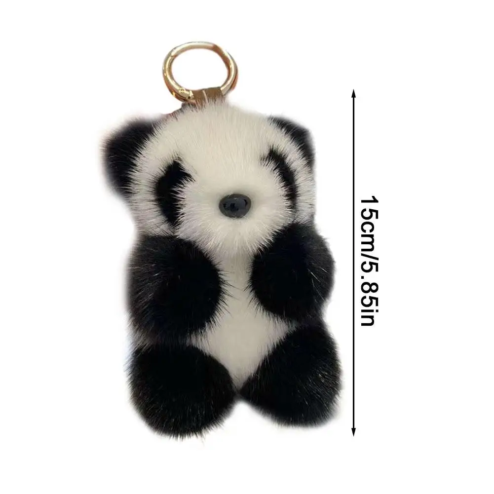 لطيف الباندا ألعاب من نسيج مخملي المفاتيح حقيبة بنقوش كرتونية قلادة اكسسوارات سيارة مفتاح سلسلة صغيرة الباندا أفخم دمية صغيرة الباندا المفاتيح
